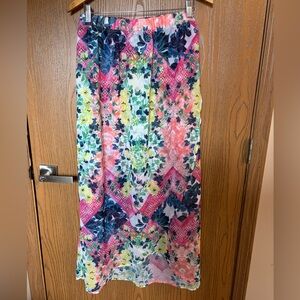 Cacique Swim Floral Patchwork Maxi Skirt Cover Up